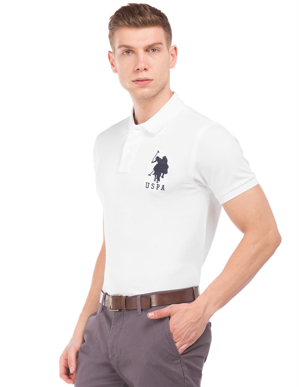 U.S. Polo Assn. Men Casual Wear White T-Shirt